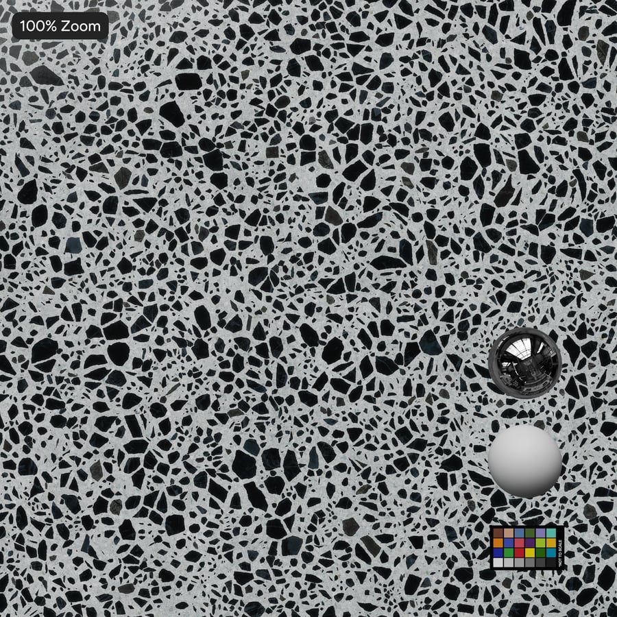 Speckled Honed Slab Standard Terrazzo Texture, Black