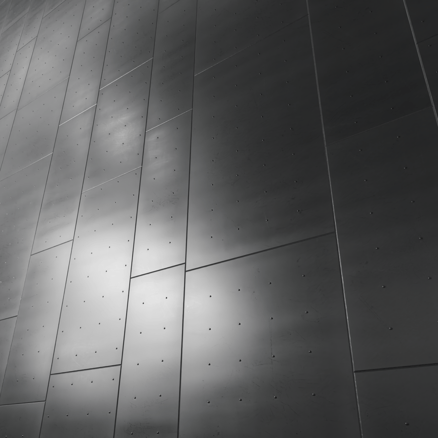 Metal Cladding Panel With Rivets Texture, Black