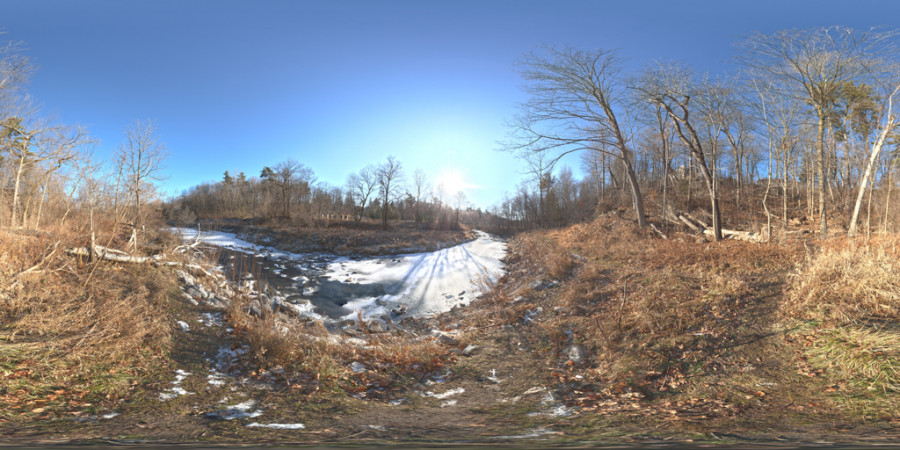 Hdr Outdoor Frozen Creek Winter Day Clear 001