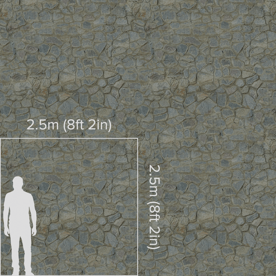Mosaic Cobblestone Wall Texture, Grey
