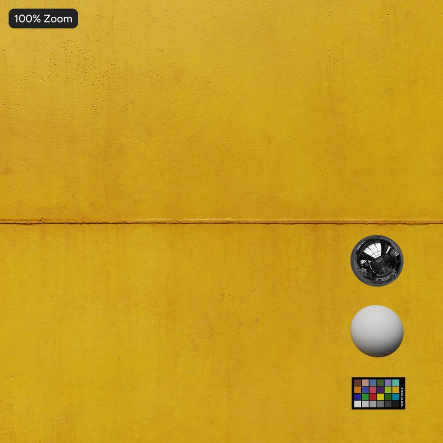 Матовая панель с отверстием для стяжки с текстурой бетона, желтая