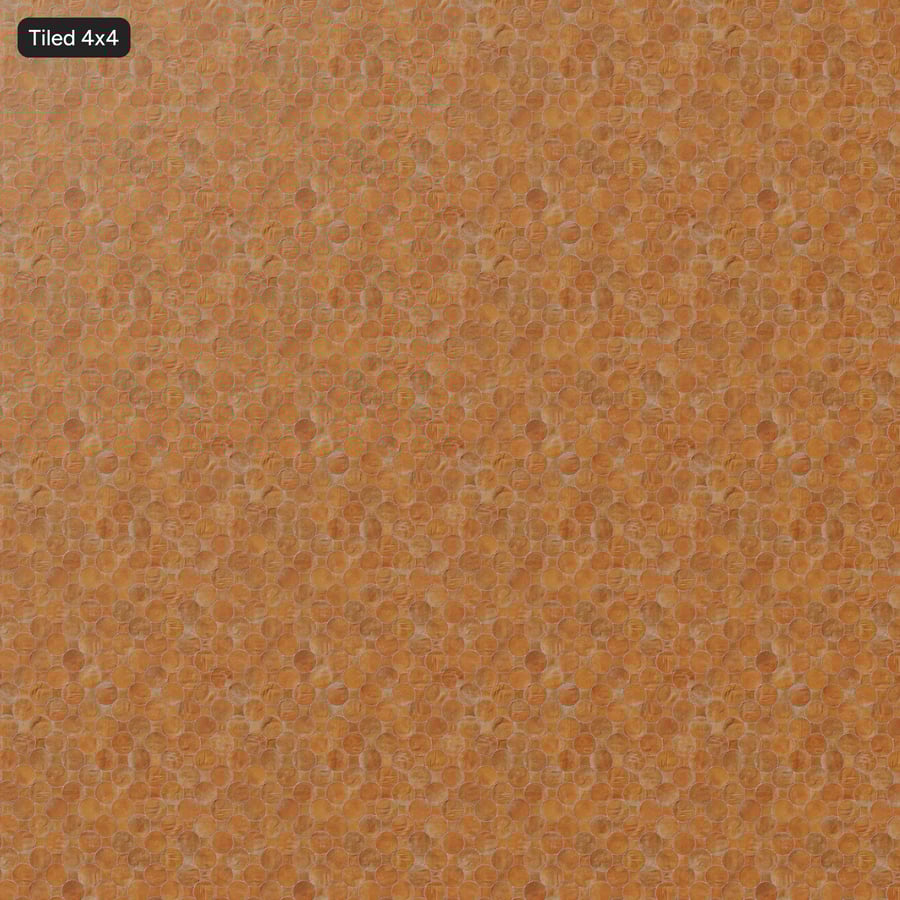 Textura de azulejo circular em terracota crua, laranja