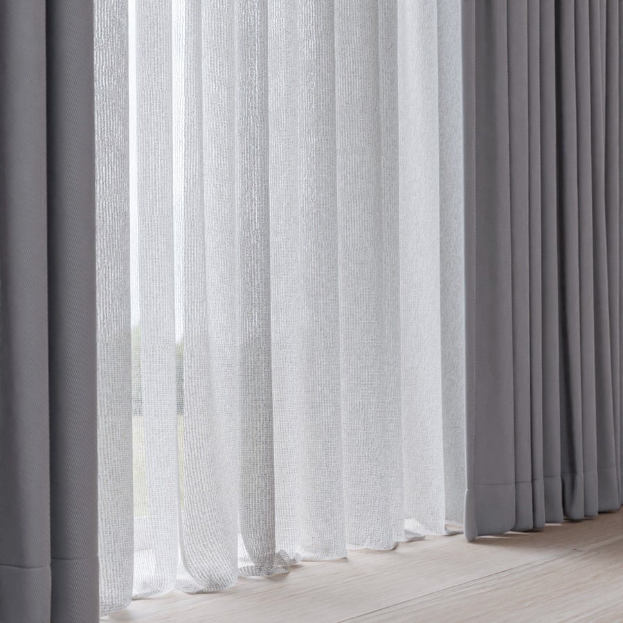 Organic Sheer Drapery Fabric Texture, Grey