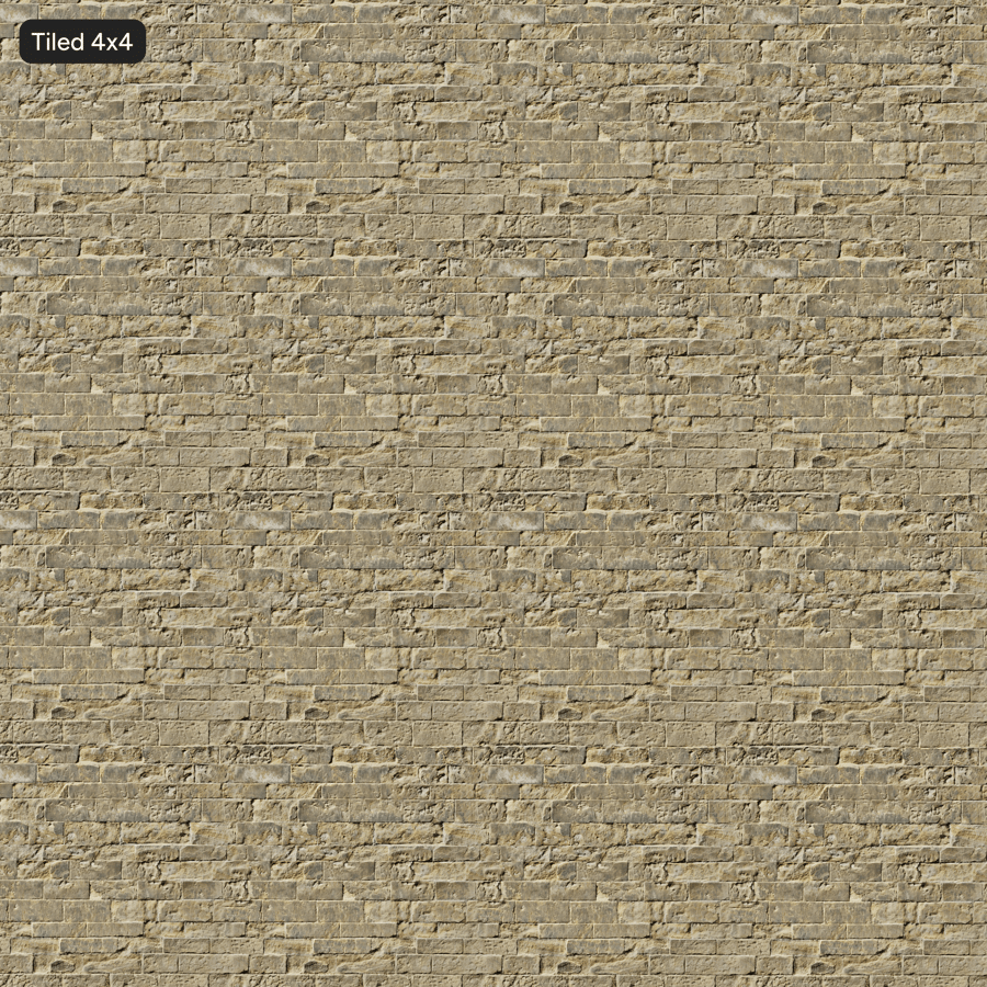 Old Running Bond Stone Block Wall Texture, Beige