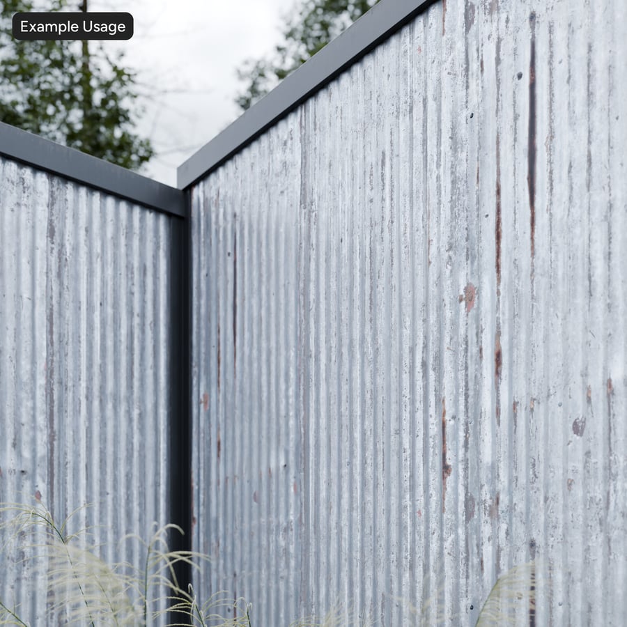 Rusted Metal Corrugated Texture, Steek