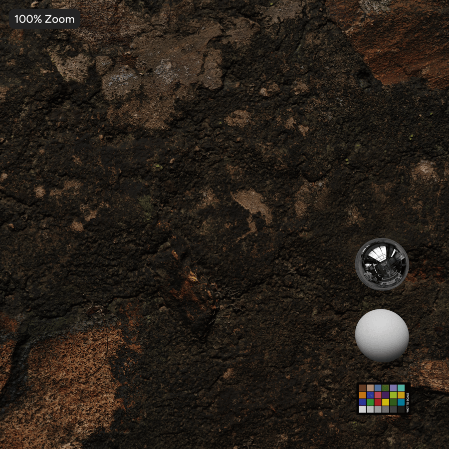 Dirty Mossy Stone Wall Texture