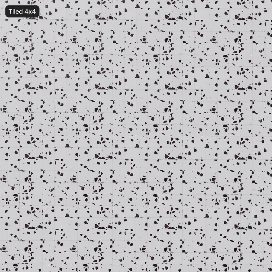 Vierkante Terrazzo Matte Tegelstructuur, Dalmatisch Wit