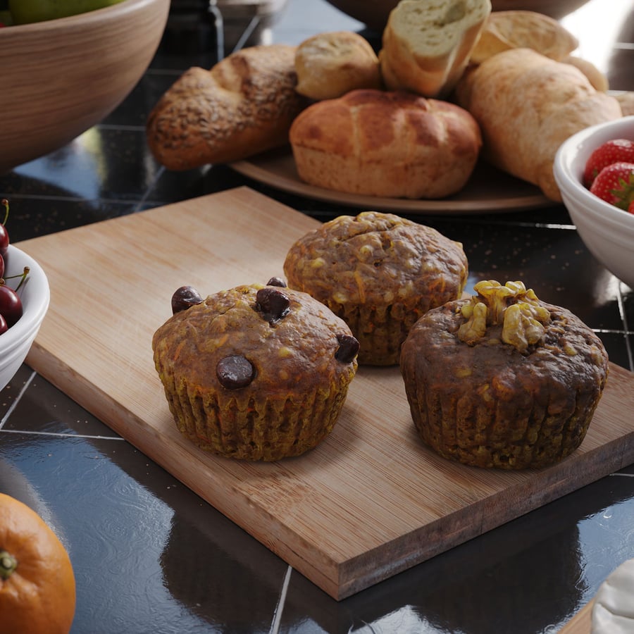 Modelos de muffin de bolo de cenoura