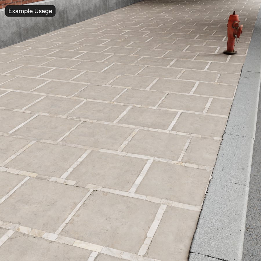 Worn Concrete with Stone Sidewalk Texture