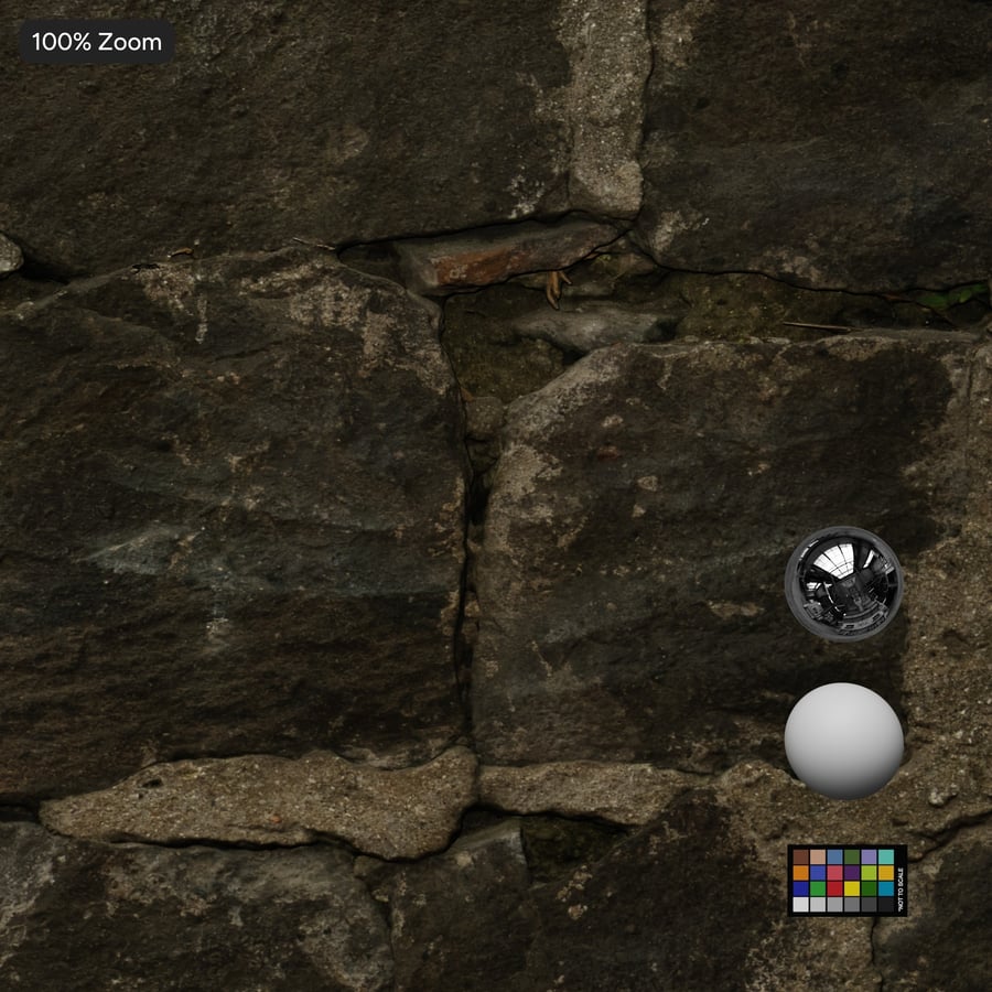 Weathered Mortared Rock Texture, Gray