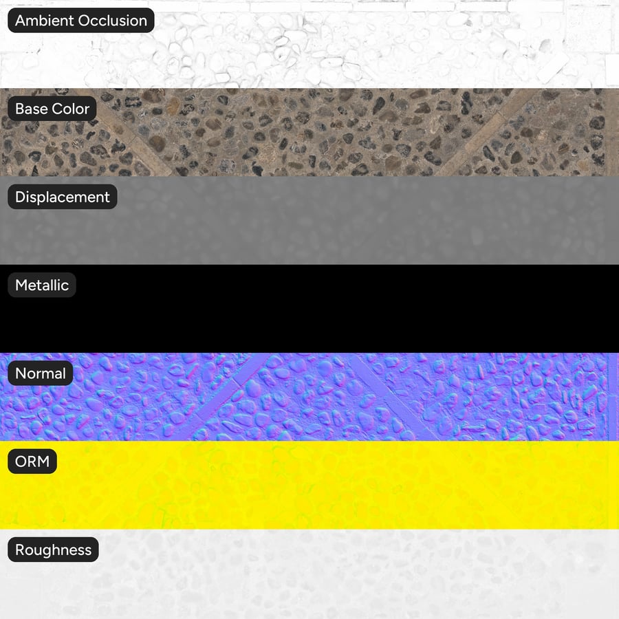 Traditional Cobblestone and Cut Stone Paver Texture, Grey