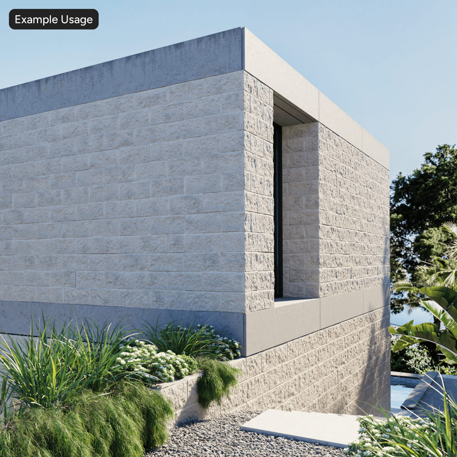 Split Face Running Concrete Block Wall Texture, Beige