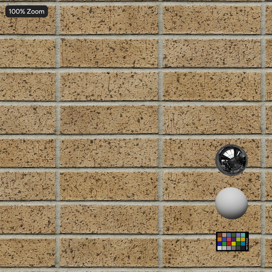 Dragfaced Stack Bond Brick Wall Texture, Beige