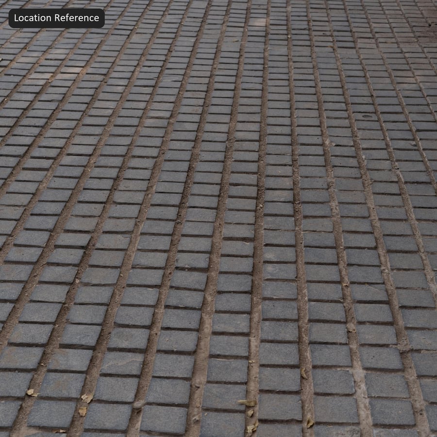 Square Stone Sett Ground Texture, Gray