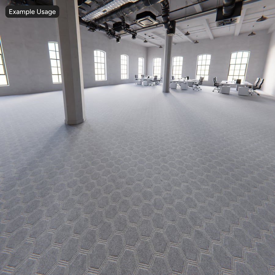 Textura de pavimento de alcatifa com pelo de corte e laço hexagonal, cinzento