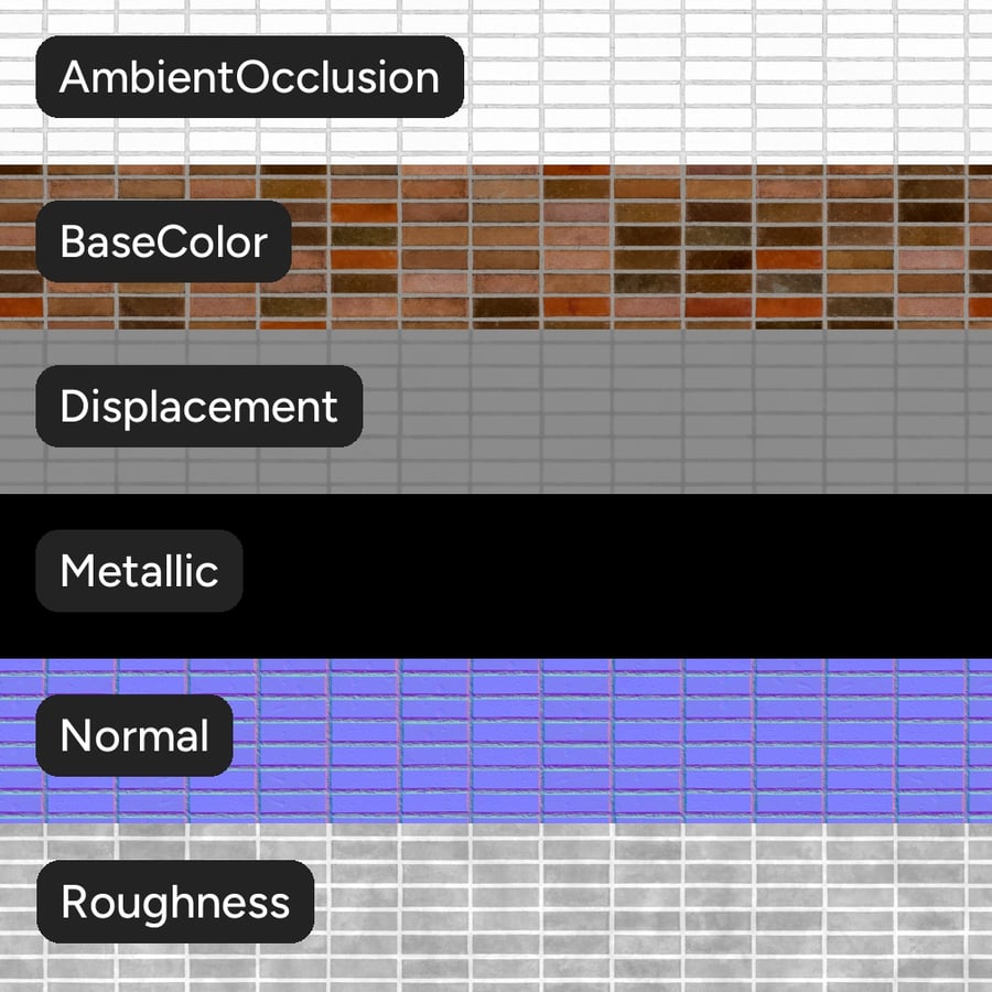 Stack Bond Sandfaced Brick Wall Texture, Multicolored