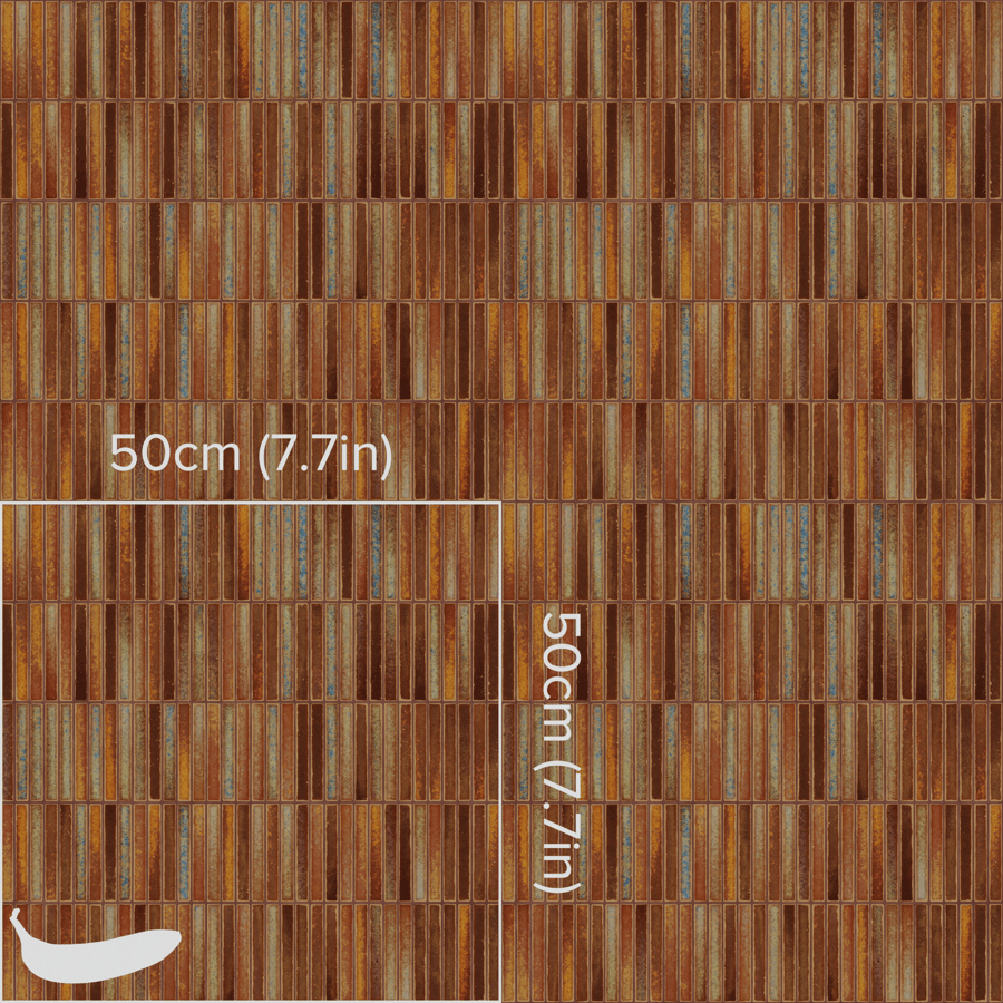 Mixed Yubi Mosaic Finger Tile Texture, Brown