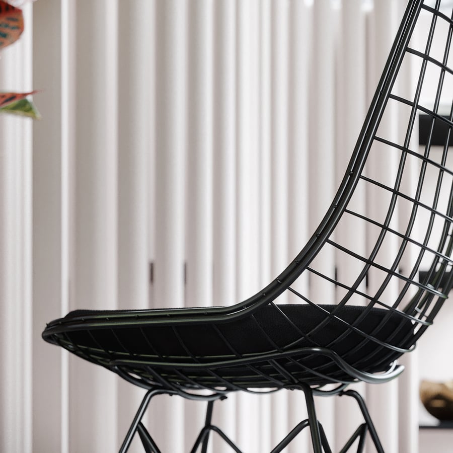 Replica Eames Scaffold Chair Model, Black