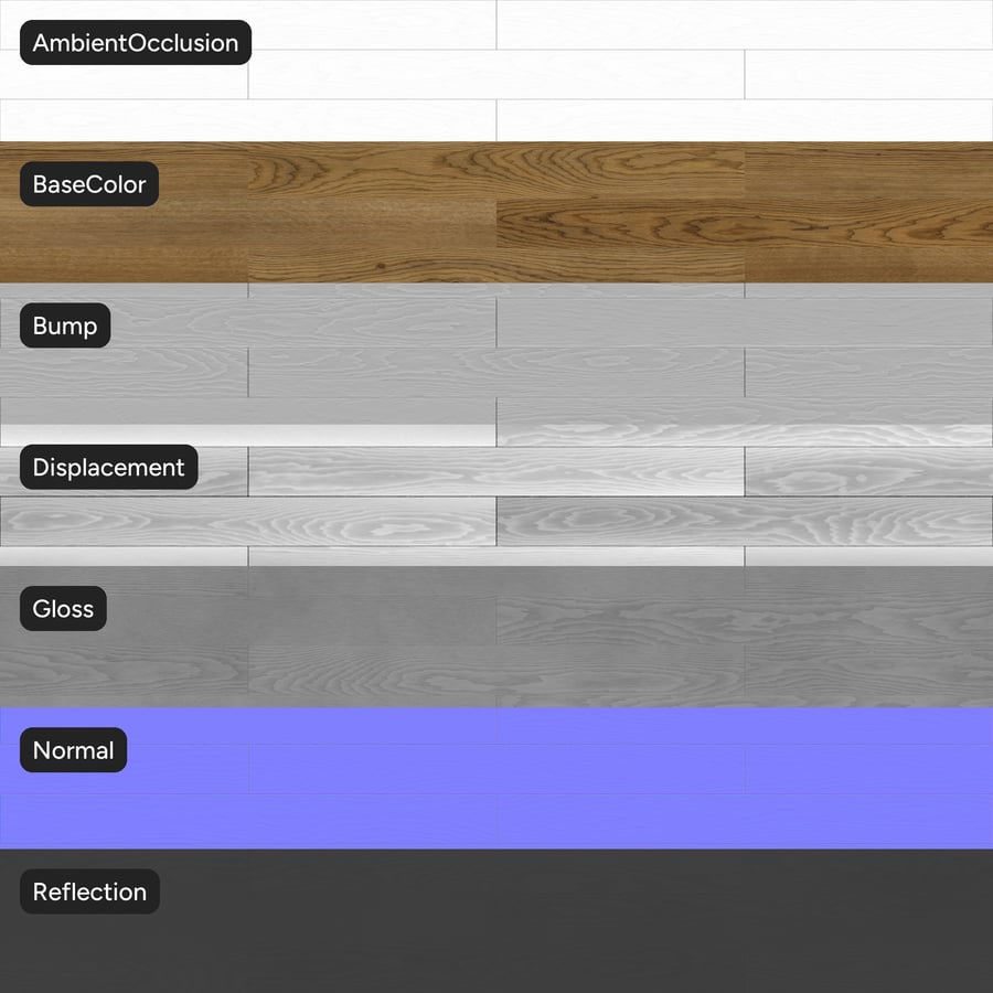 Oak Wood Board Texture, Light