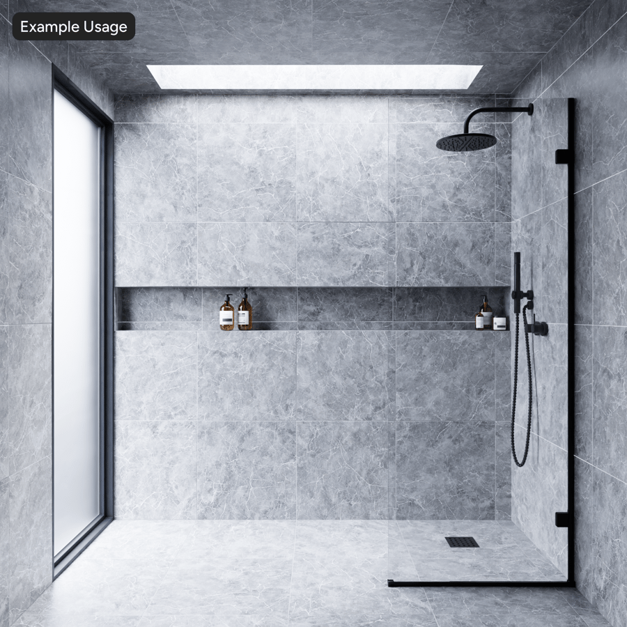 Square Marble Matte Tile Texture, Misty Grey