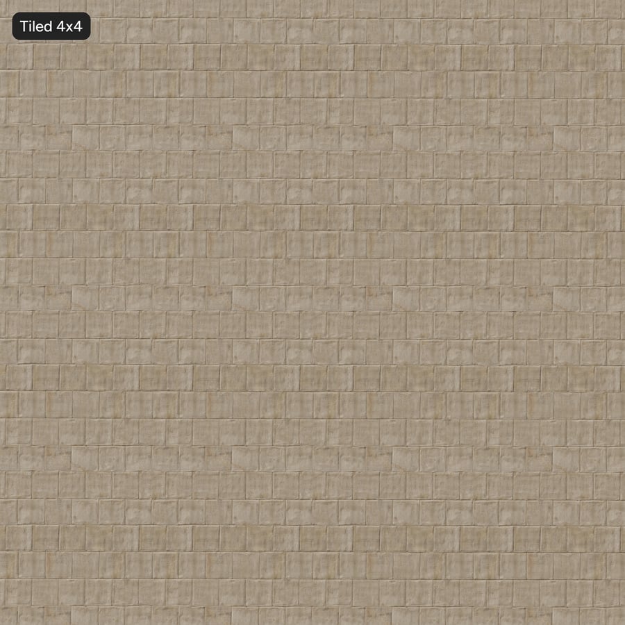 Limestone Bush-Hammered Block Wall, Sandy Beige