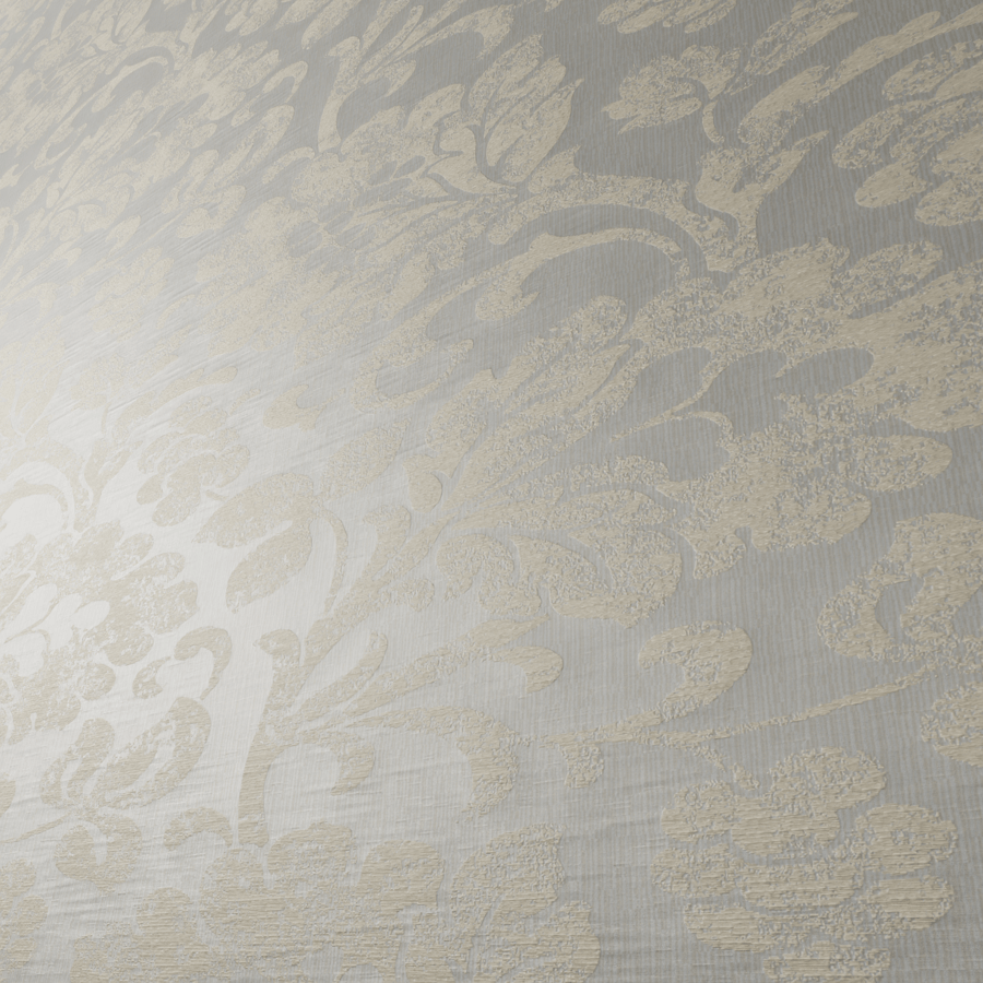 Tecido para cortinas em jacquard floral, natural