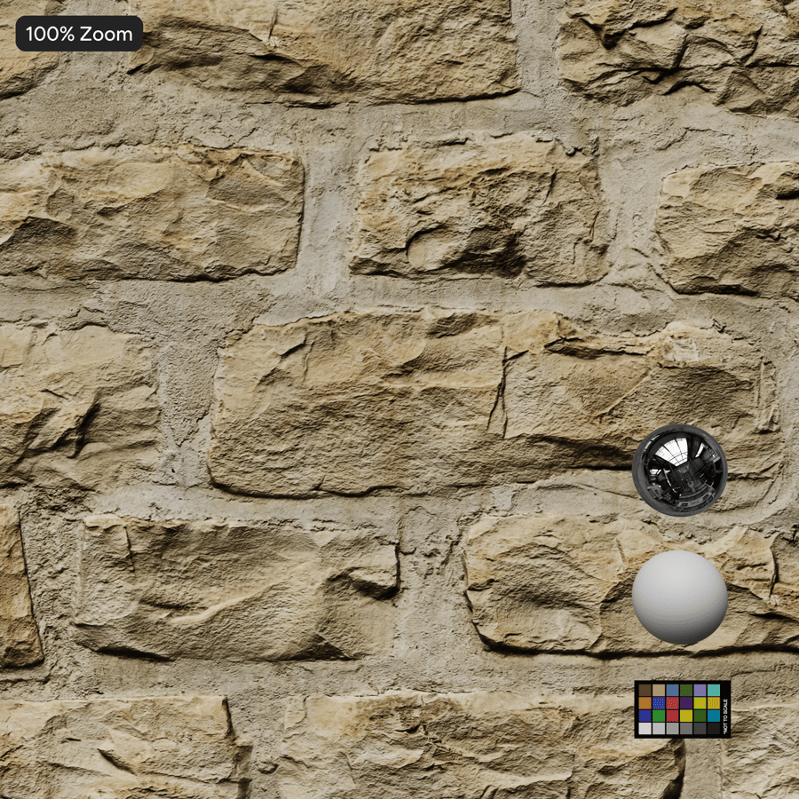 Old Rubble Stone Wall Texture, Beige