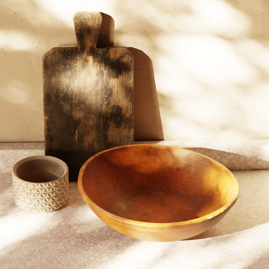 Antique Wooden Bowl Model