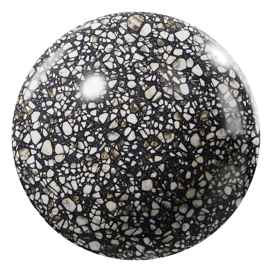 Speckled Night Terrazzo Texture, Black