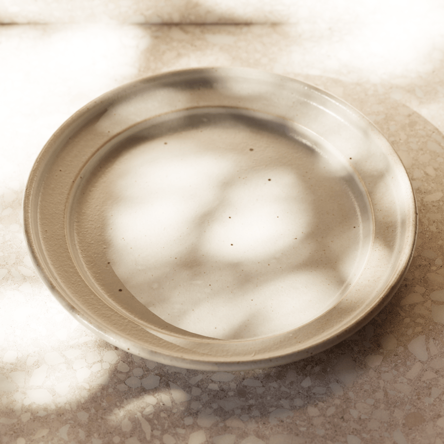 Speckled Ceramic Plate Model, White
