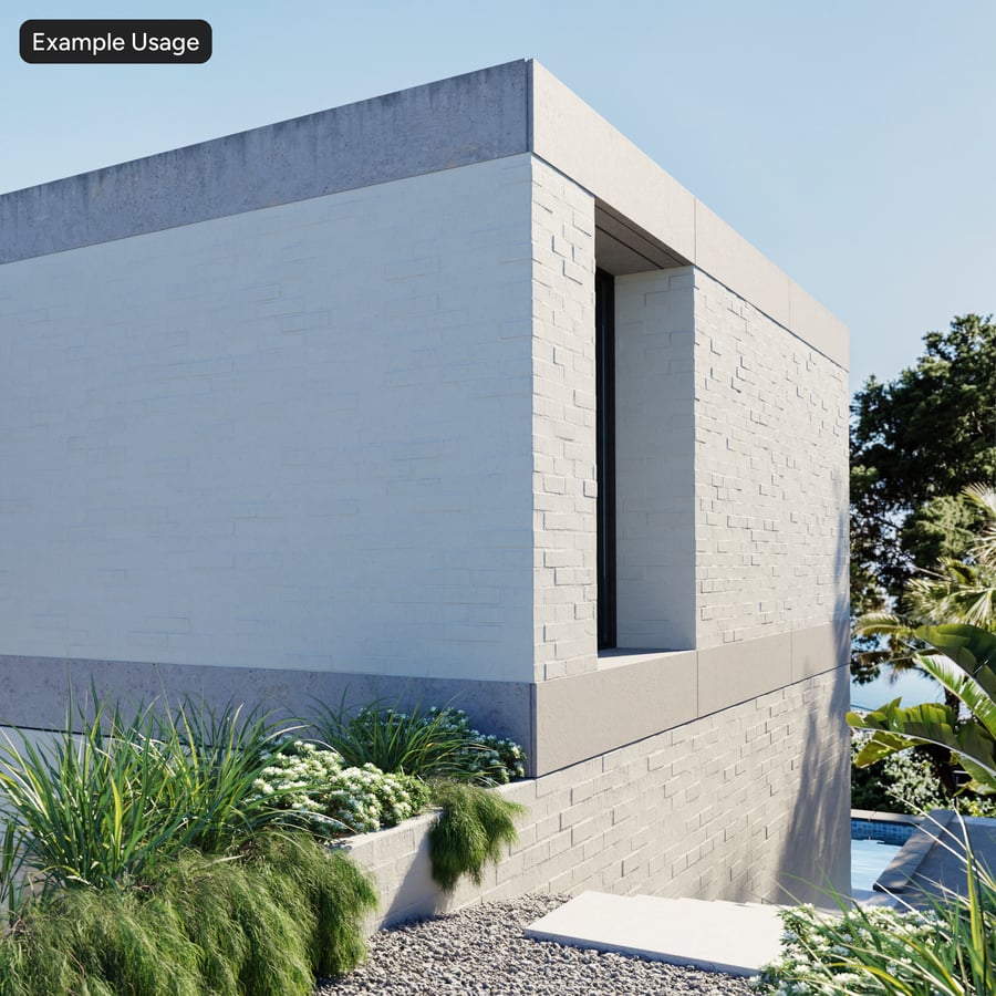 Extruded Painted Bond Brick Wall Texture, White