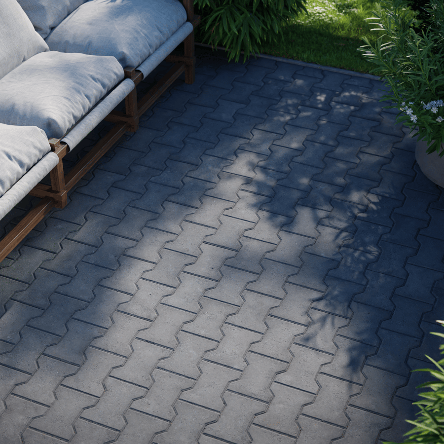 Dumbbell Concrete Paving Texture, Black