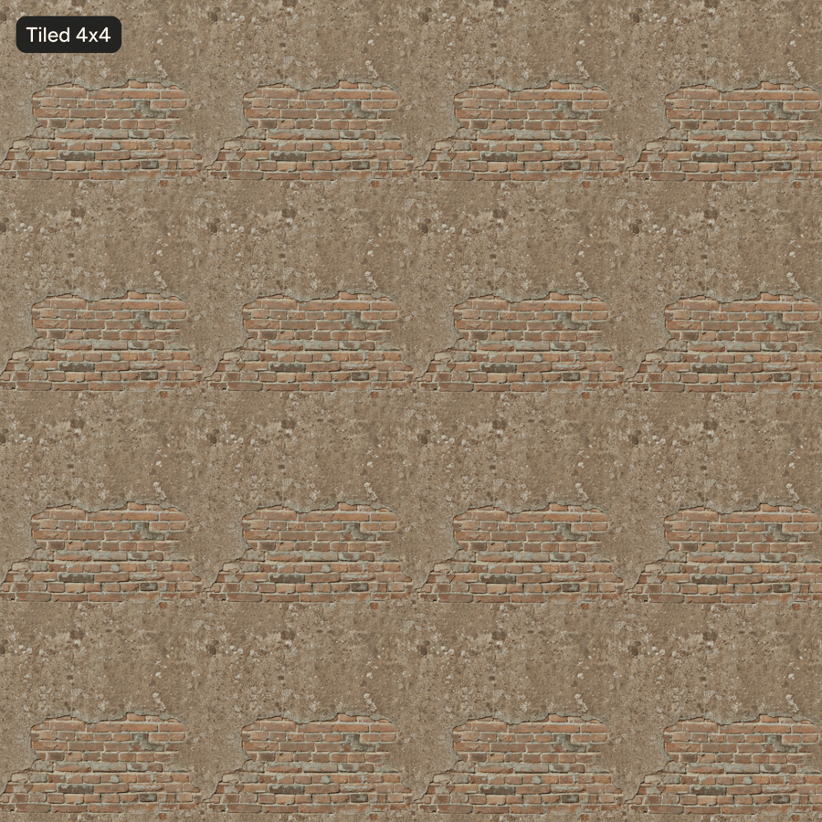 Old Plaster on Brick Wall Texture