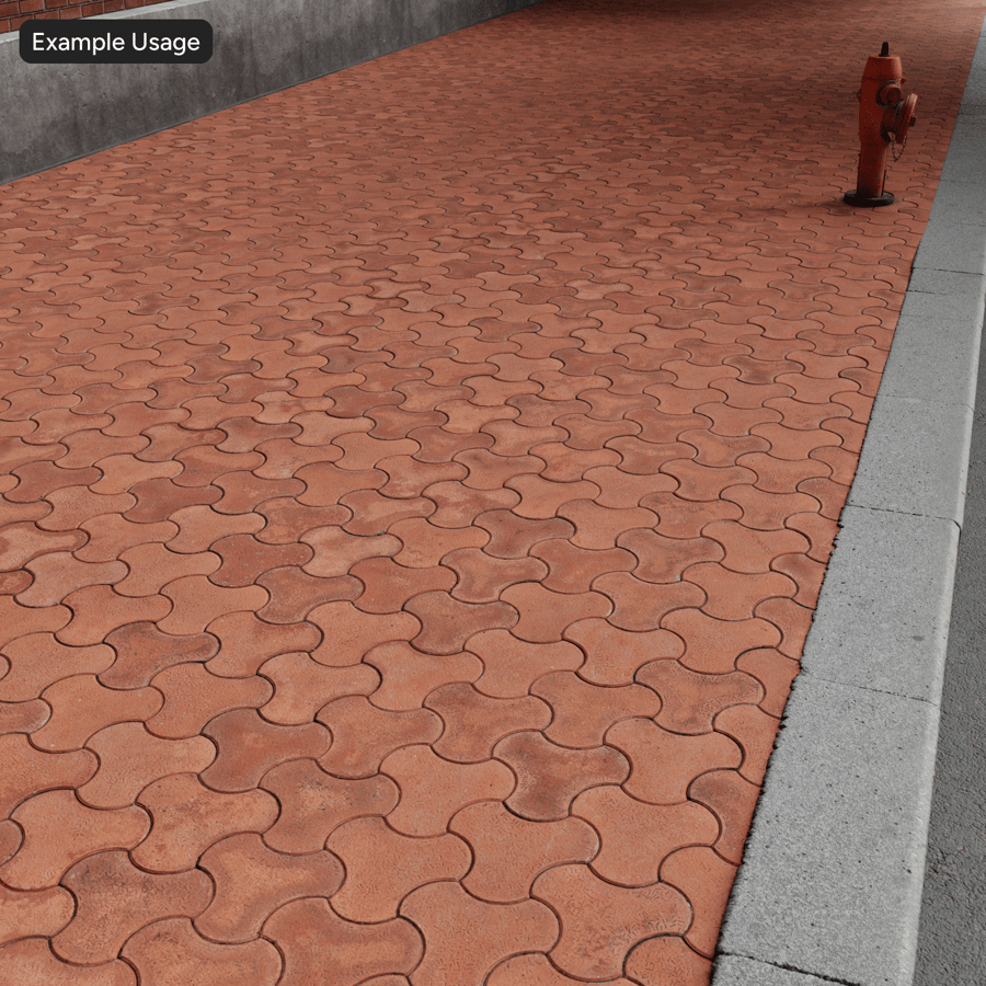 Texture de pavé Dirty Milano, rouge