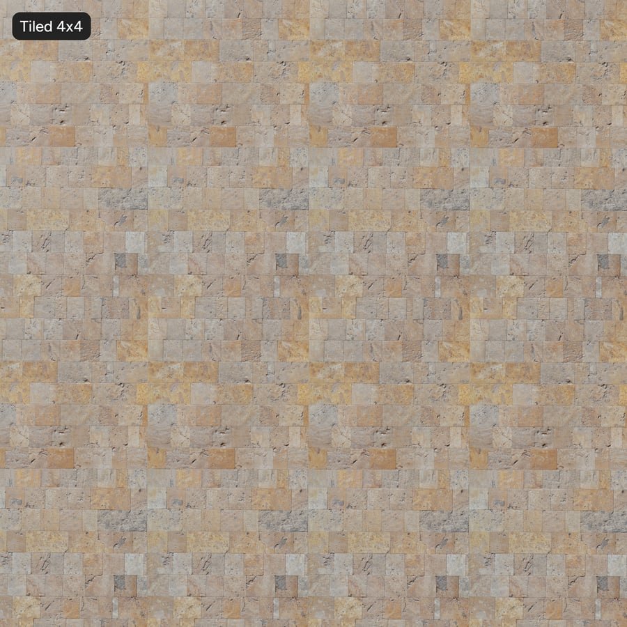 Mosaic Travertine Raw Tile Texture, Light Brown