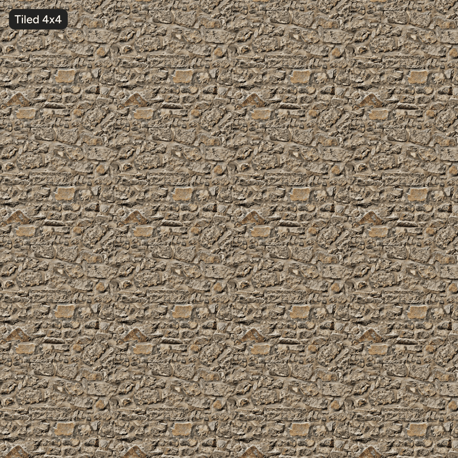 Lichen Covered Worn Stone Block Wall Texture