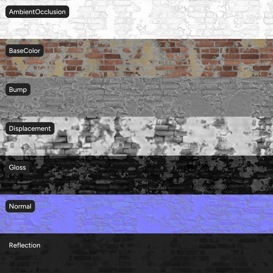 Old Plastered Brick Wall Texture, Yellow Red