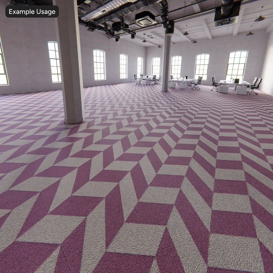 Tappeto Chevron Cube Wool Rug Texture, Prugna