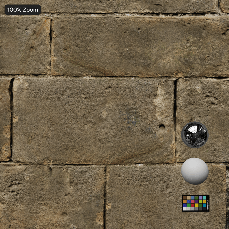 Worn Running Bond Stone Block Wall Texture