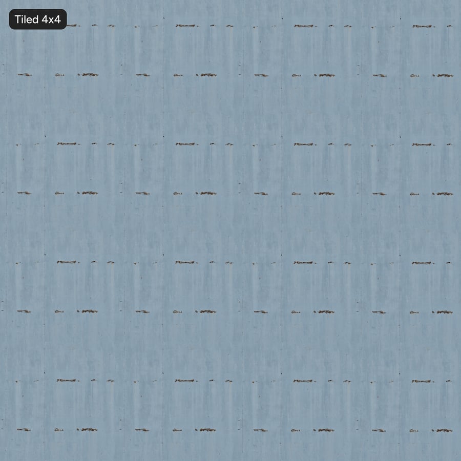 Painted Metal Wall with Streaks, Blue