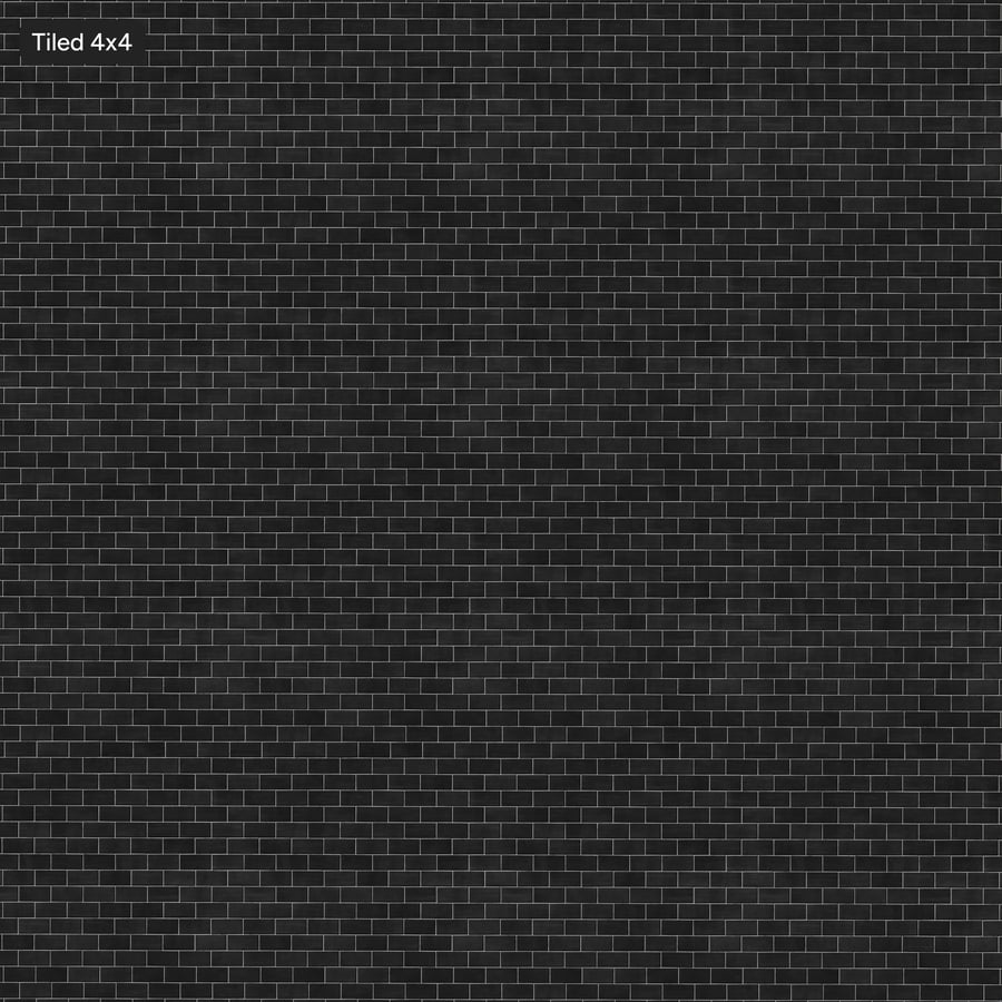 Rectangular Offset Ceramic Glossy Tile Texture, Black