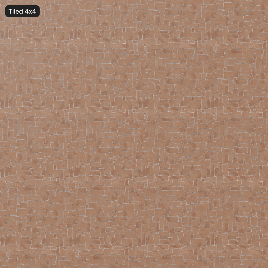 Faux Aggregate Rubble Stone Wall Texture. Red