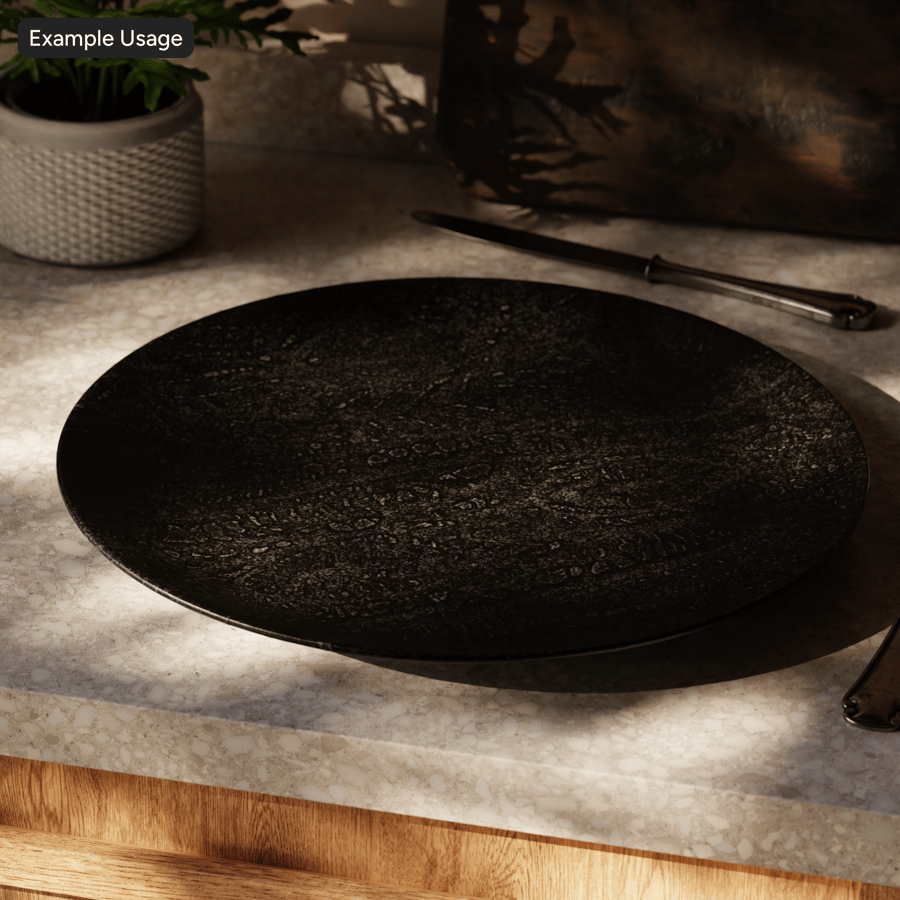 Crawling Glazed Ceramic Pottery Texture, Black