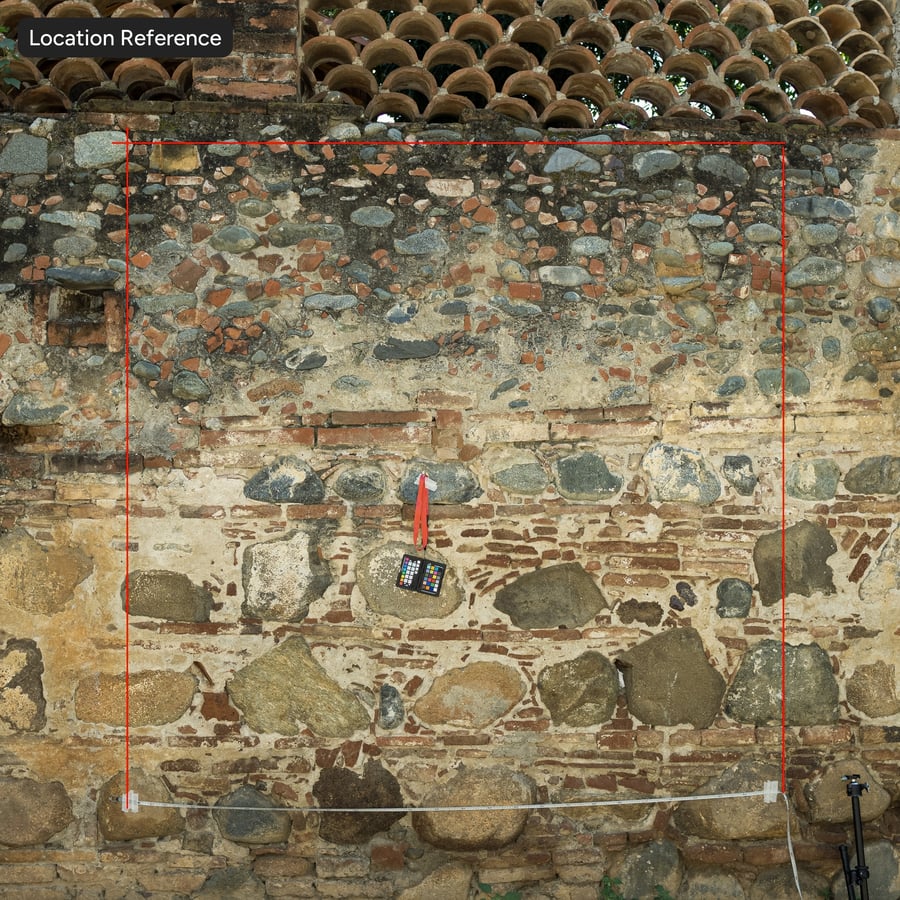 Damaged Layered Brick and Stone Wall Texture