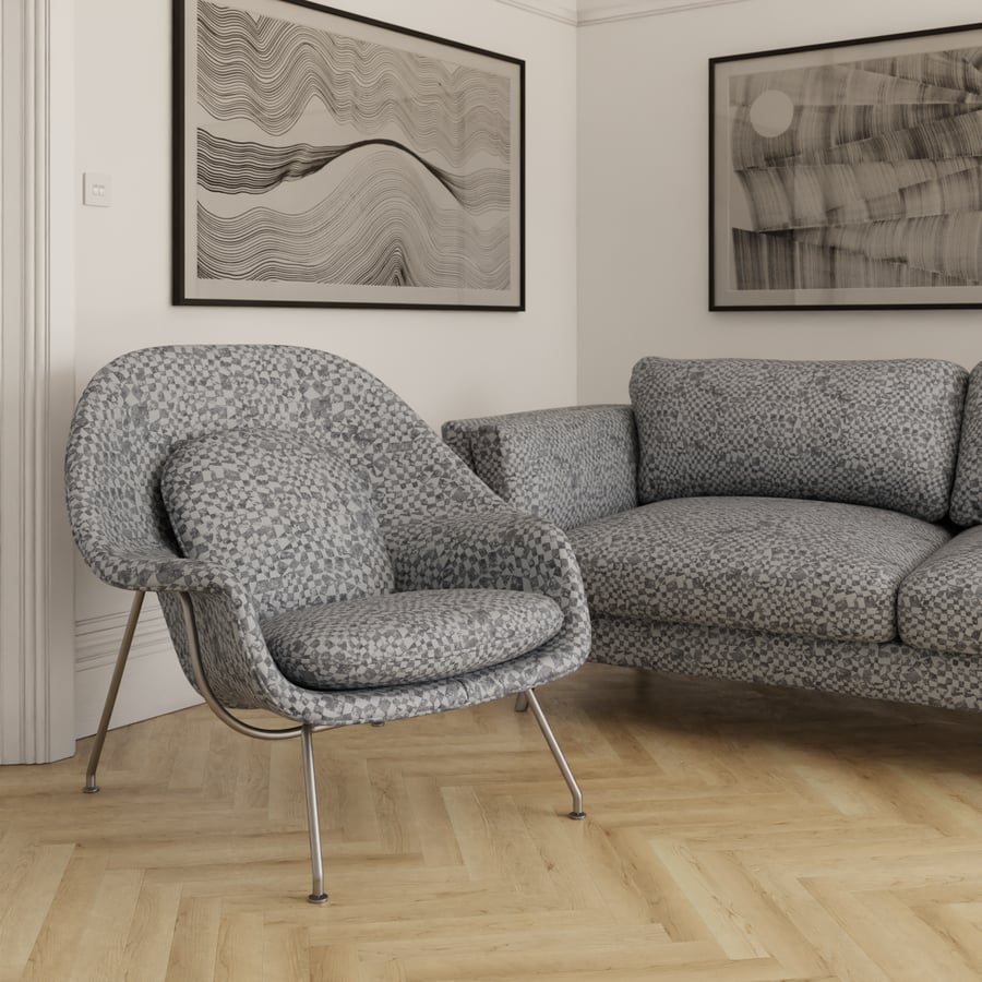 Geometric Patterned Upholstery Fabric Texture, Gray