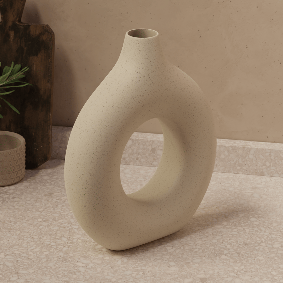 Vaso Circular Abstrato em Cerâmica Modelo