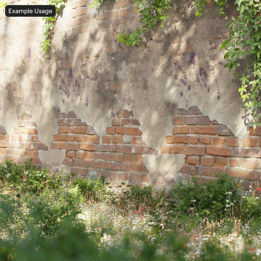 Old Plaster on Brick Wall Texture