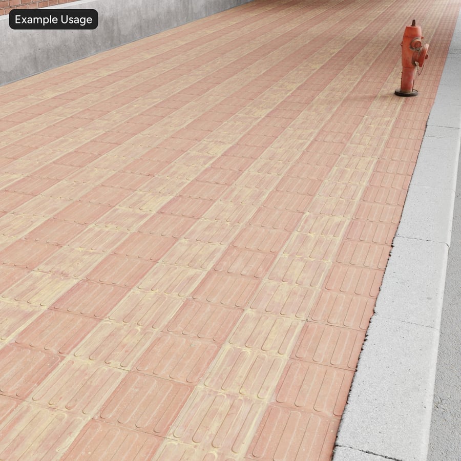 Textura de pavimentação de concreto para piso, listrada em vermelho e amarelo