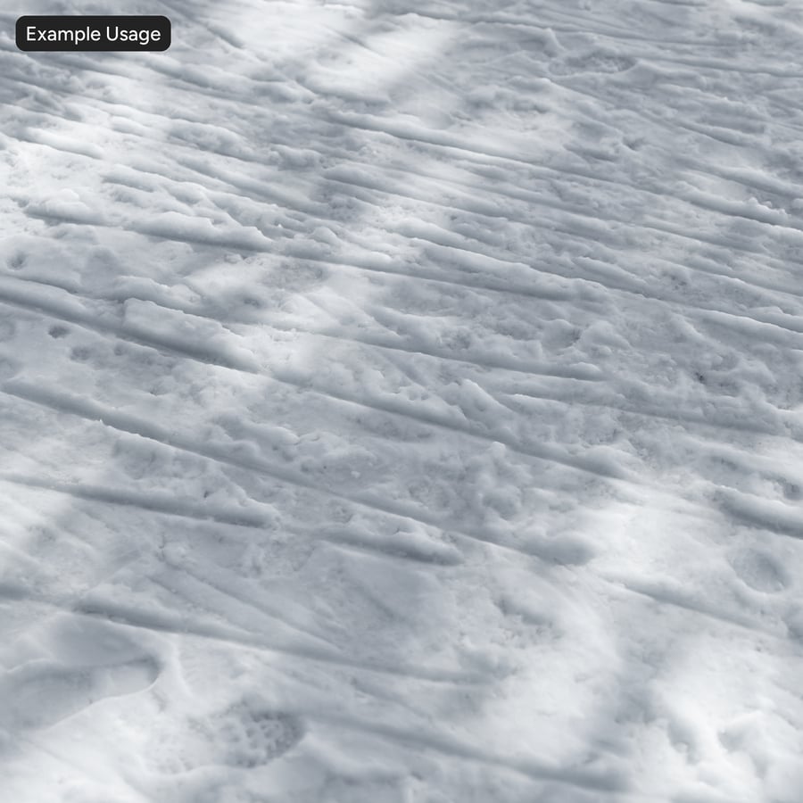 Däckmärken och fotspår på snö Textur