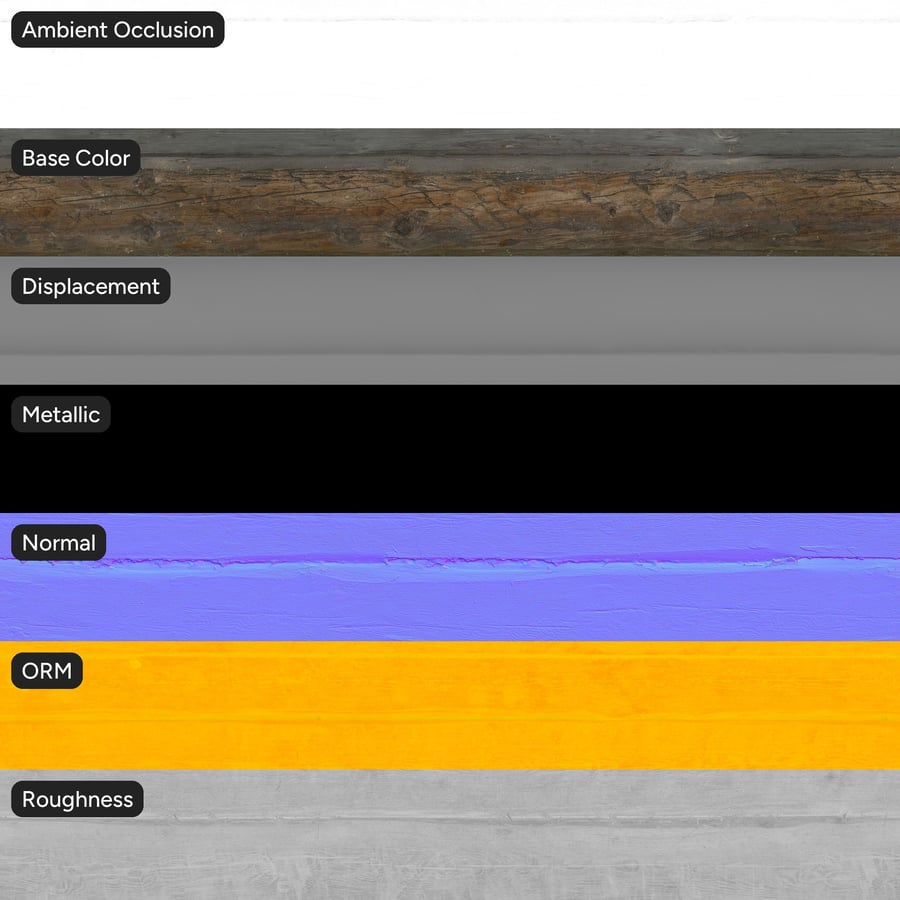 Weathered Hand Hewn Log Wall Texture, Silver Grey